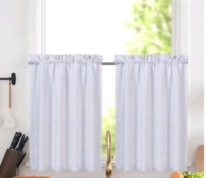 New with tags! Set of 2 Tiers Waffle Weave White Kitchen Curtains 60 x 45